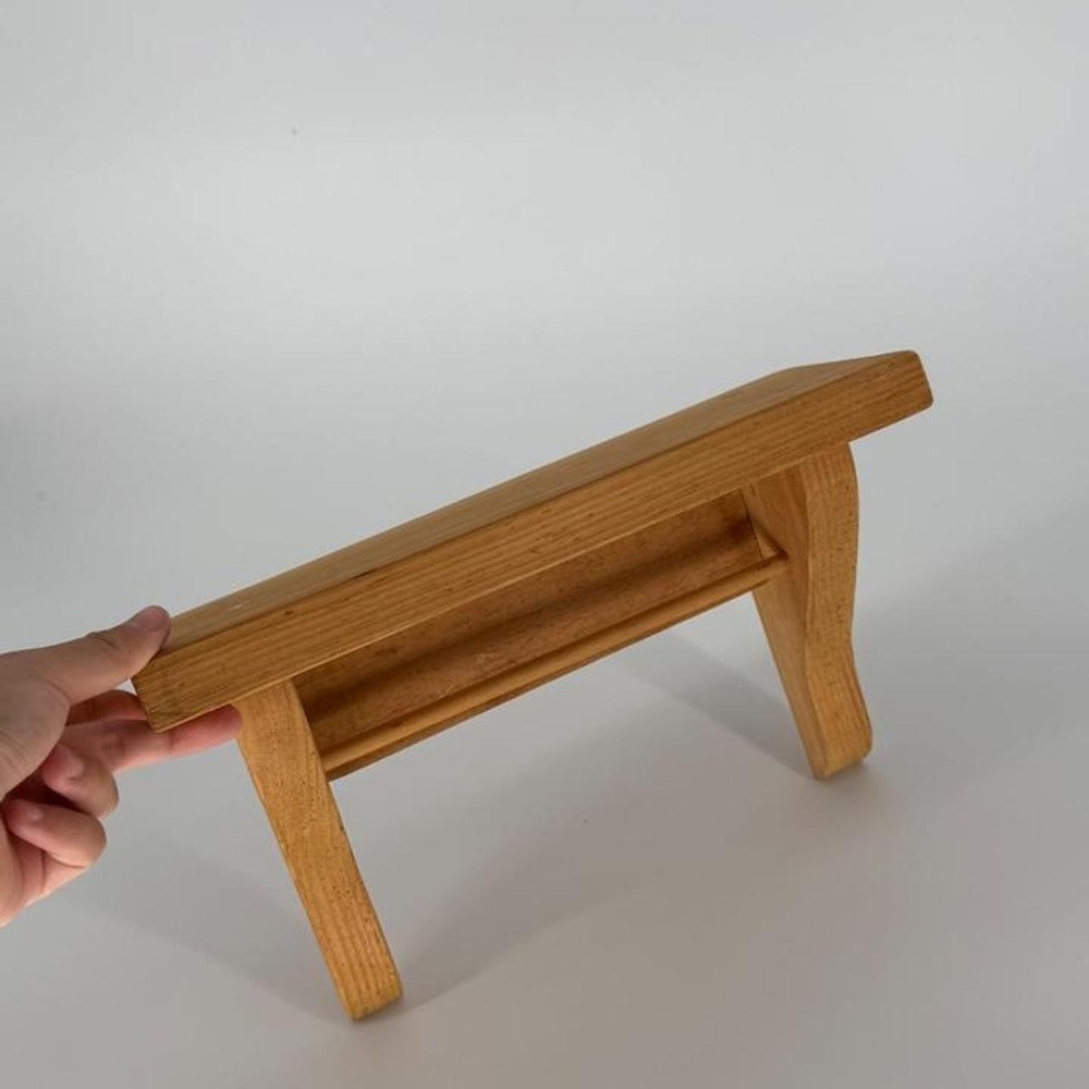 Handmade Wooden Small Shelf Minimalist Solid Wood Tan Brown 12x9